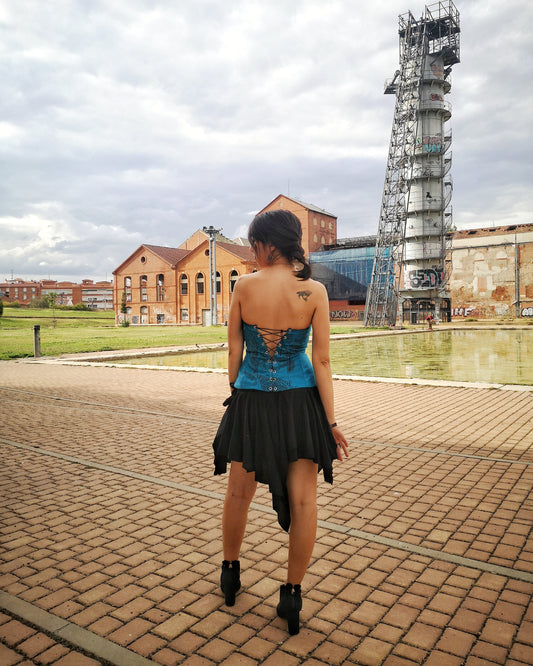 Corse gotico estampado azul mykonos