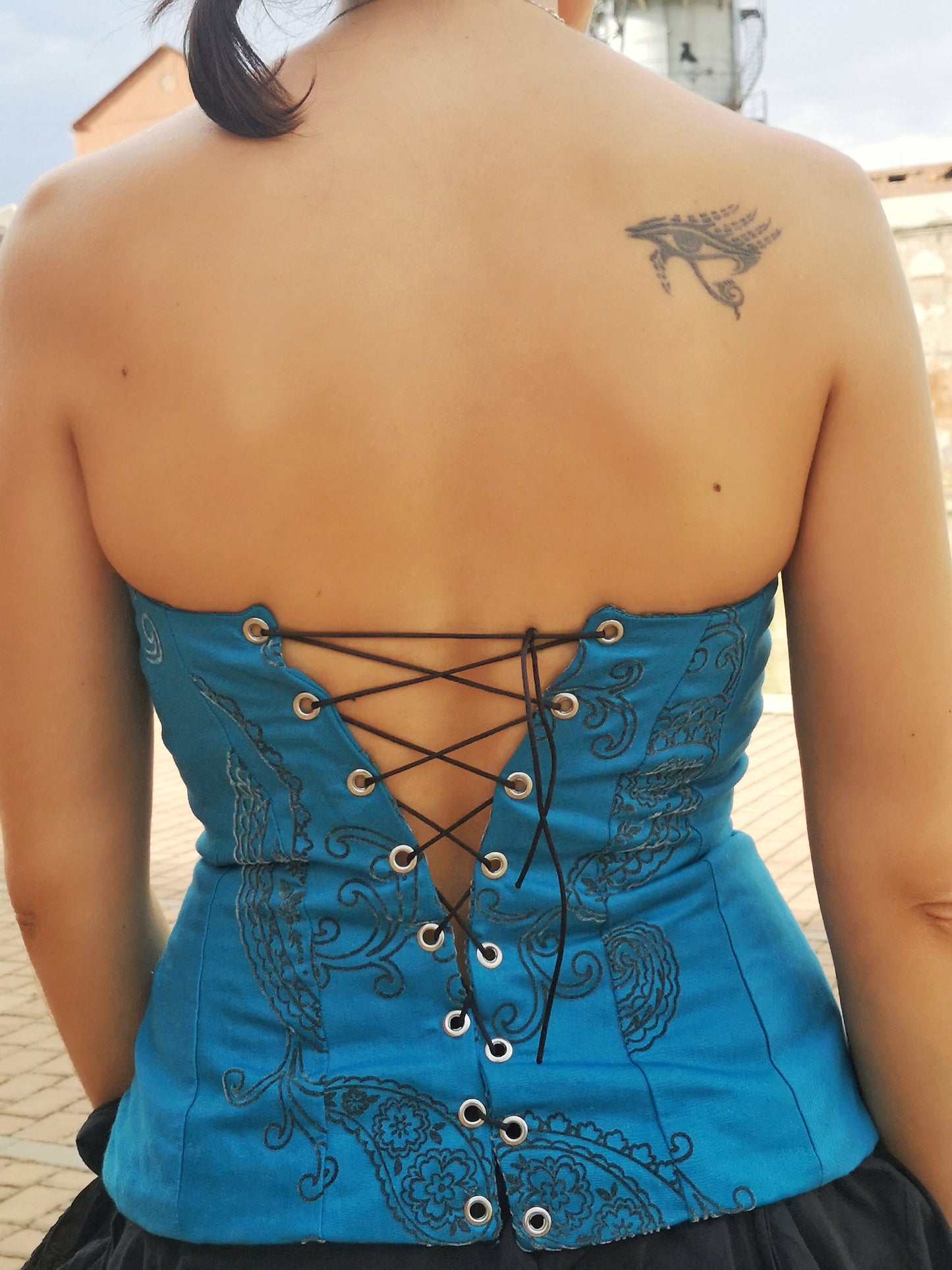 Corse gotico estampado azul mykonos