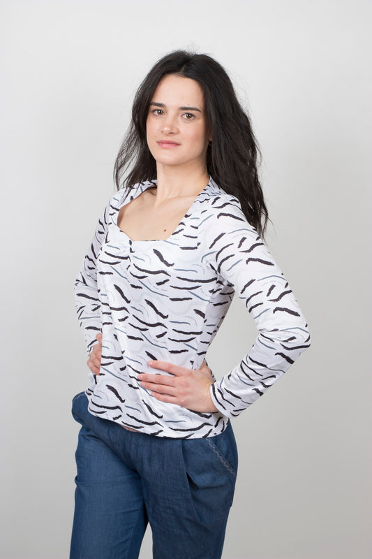 Top de punto estampado exclusivo de SPH