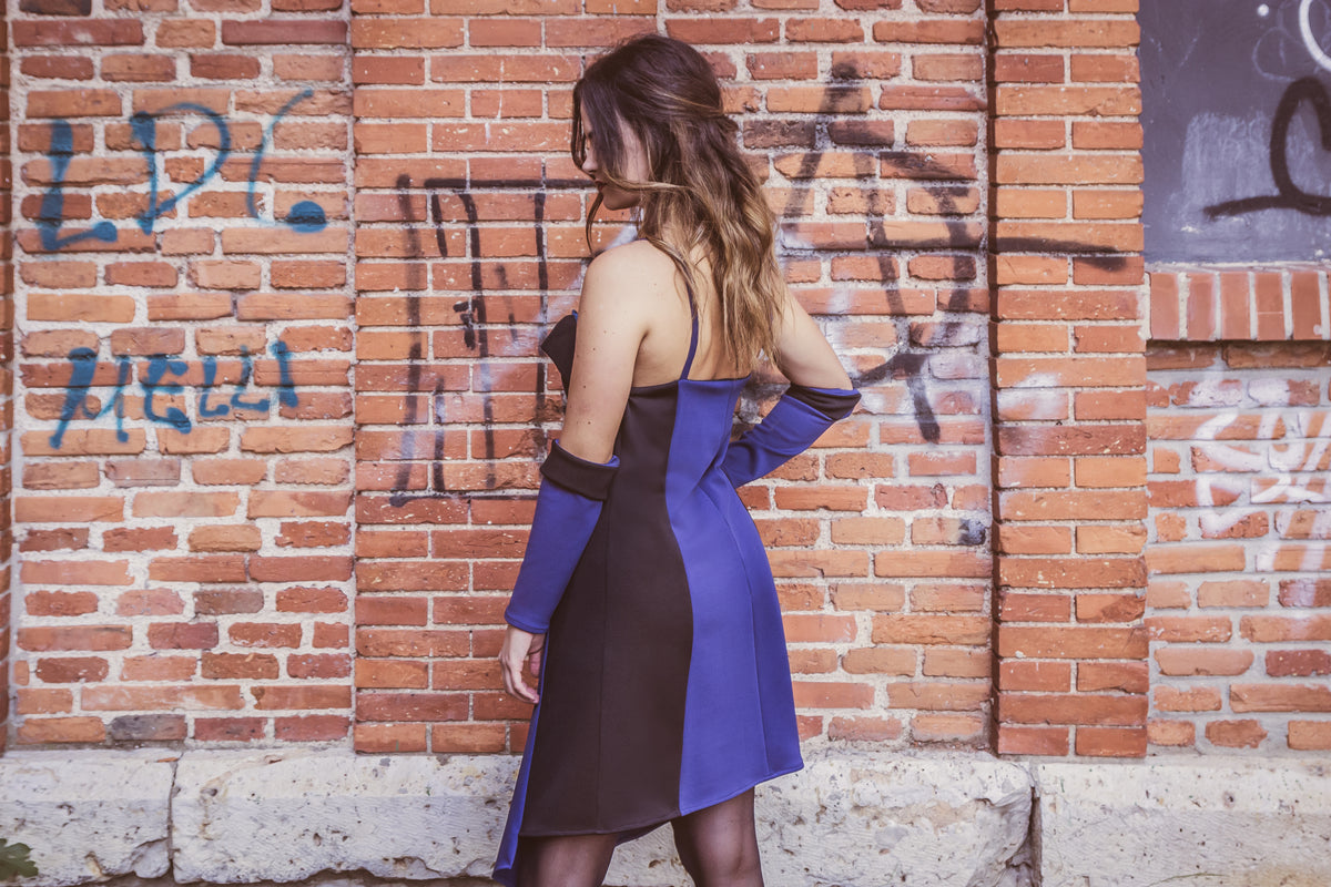 Vestido azul de punto