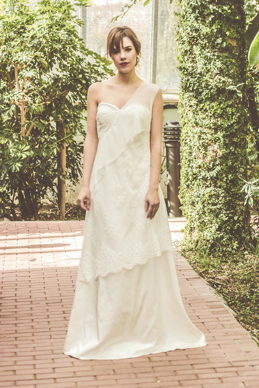 Vestido escote corazón de novia