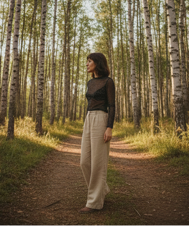 Top de tul con brillantes