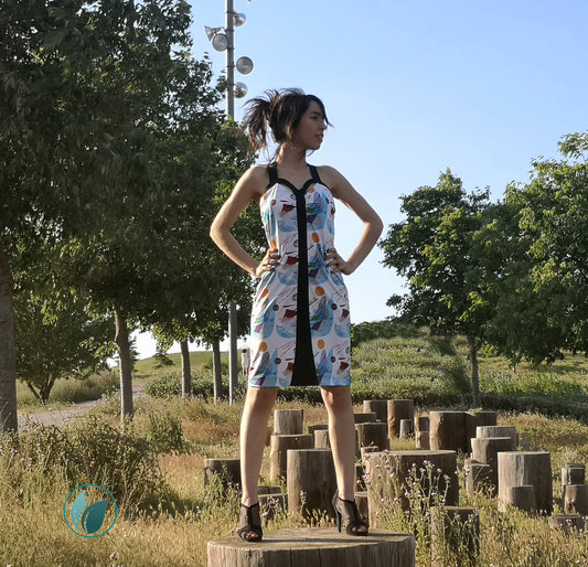 Vestido estampado corto