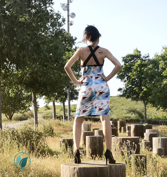 Vestido estampado corto