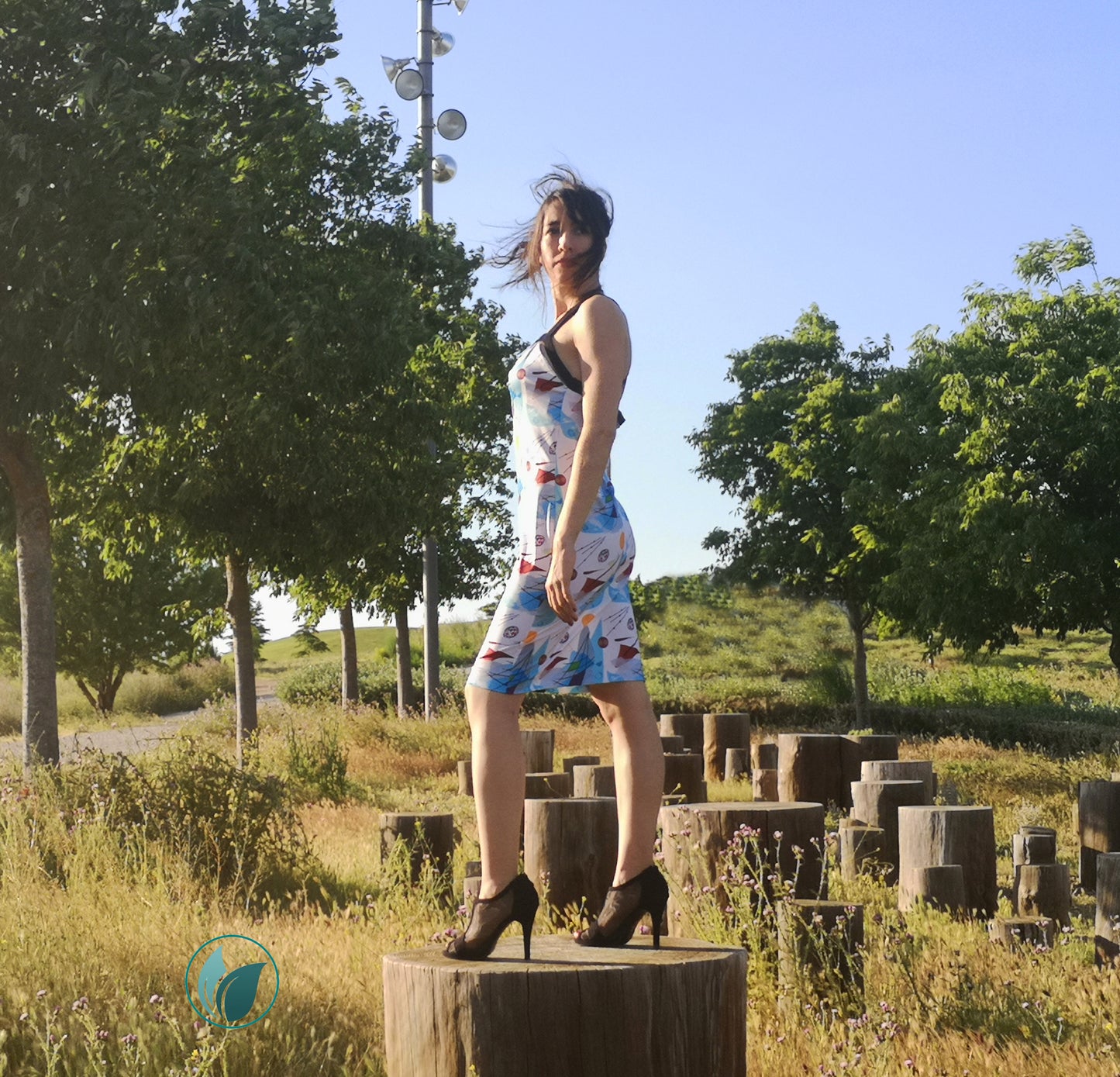 Vestido estampado corto